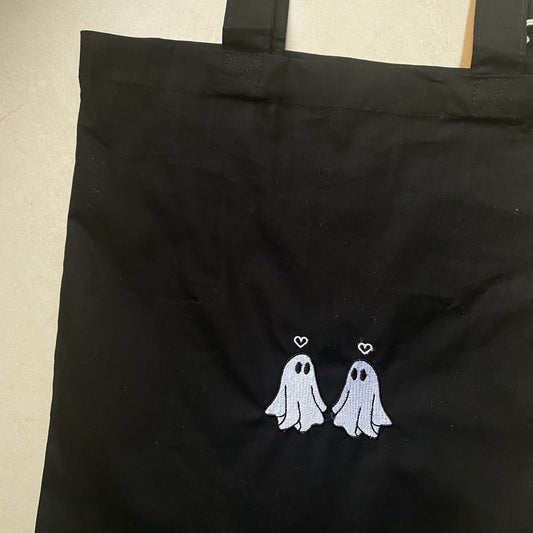 Ghost Embroidered Tote Bag