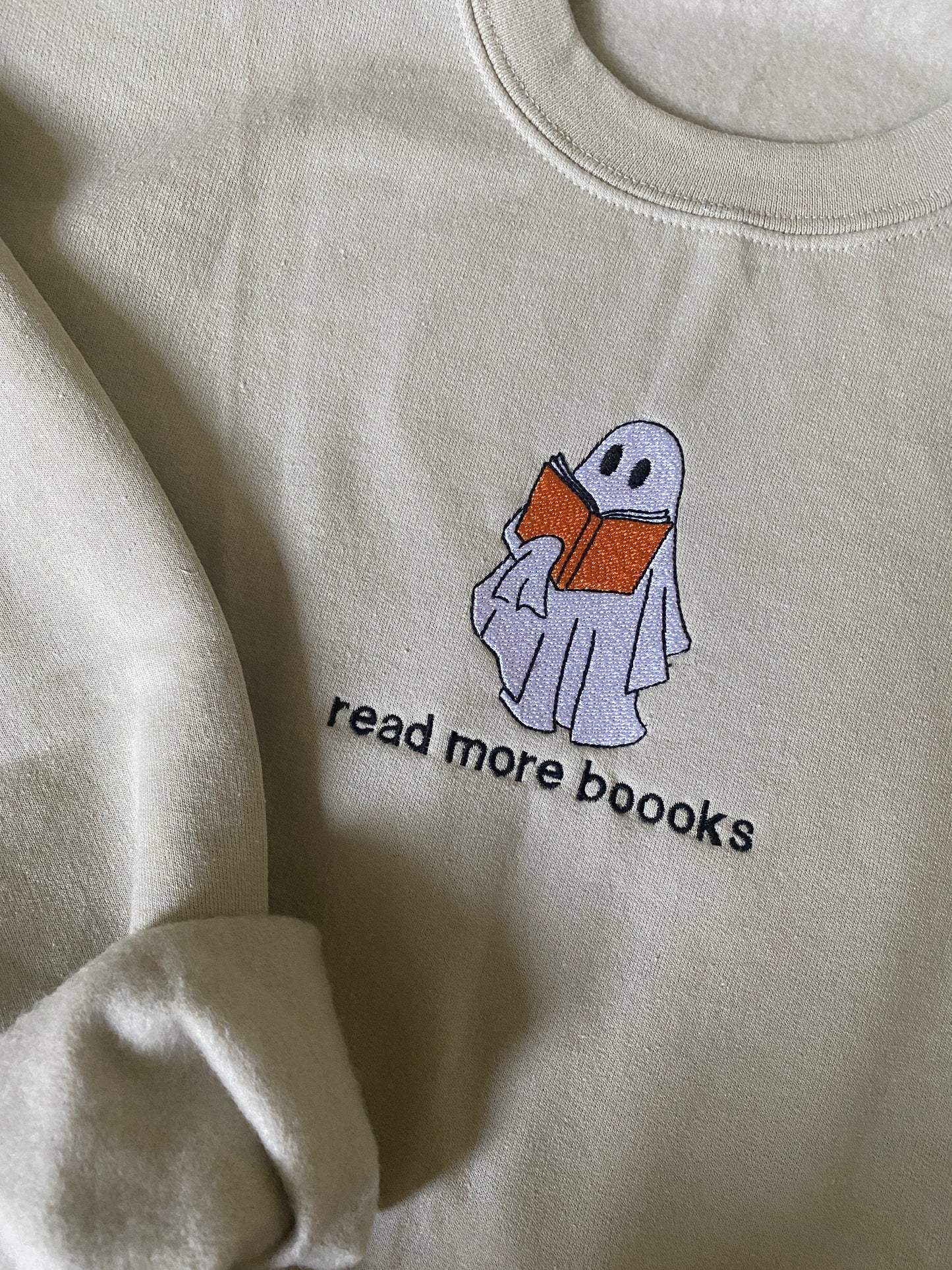 Ghost Reading Embroidered Sweatshirt