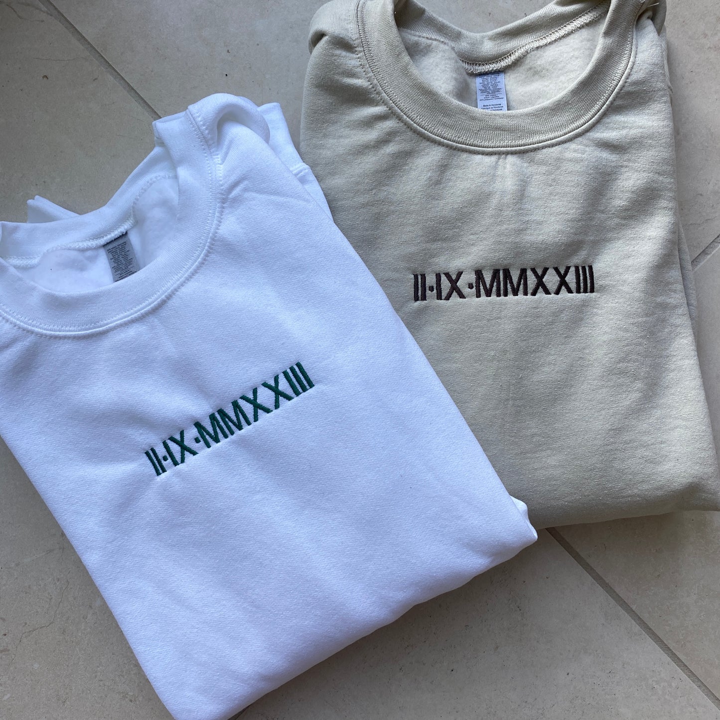 Roman Numeral Embroidered Sweatshirts - Anniversaries/ Birthdays/ Special dates