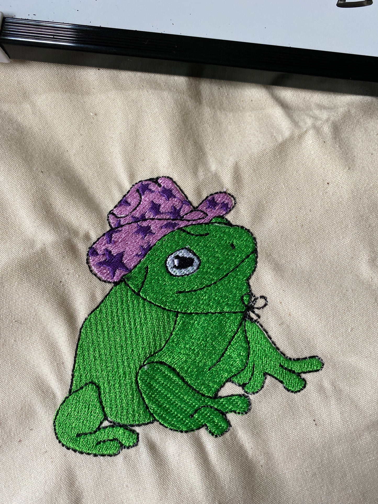 Cowboy frog tote bag