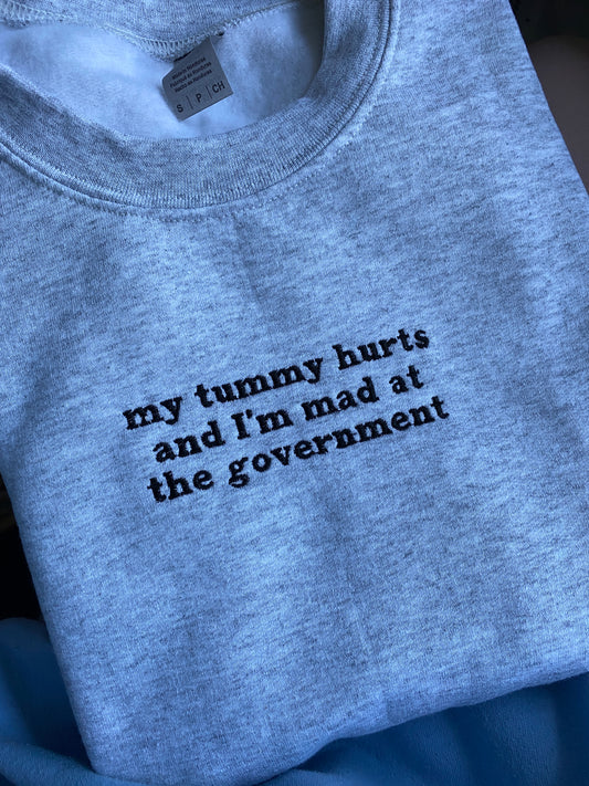 My Tummy Hurts Embroidered Sweatshirt