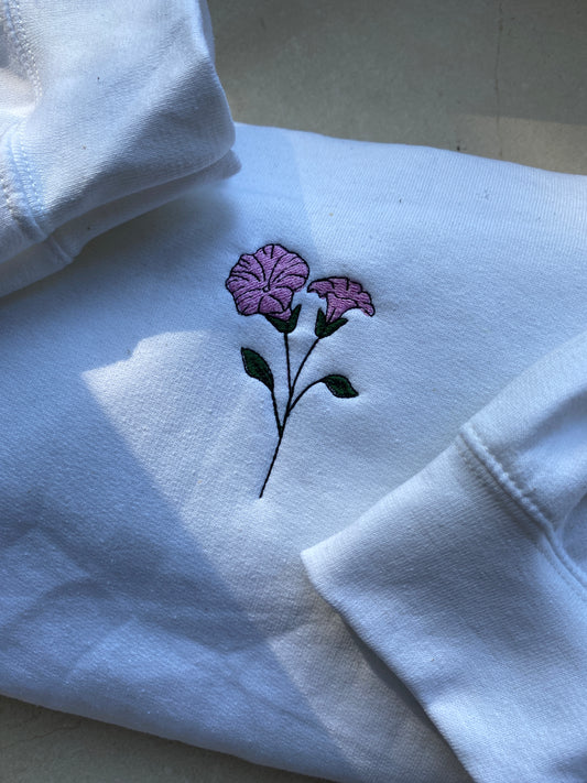 Birth flower Embroidered sweatshirt