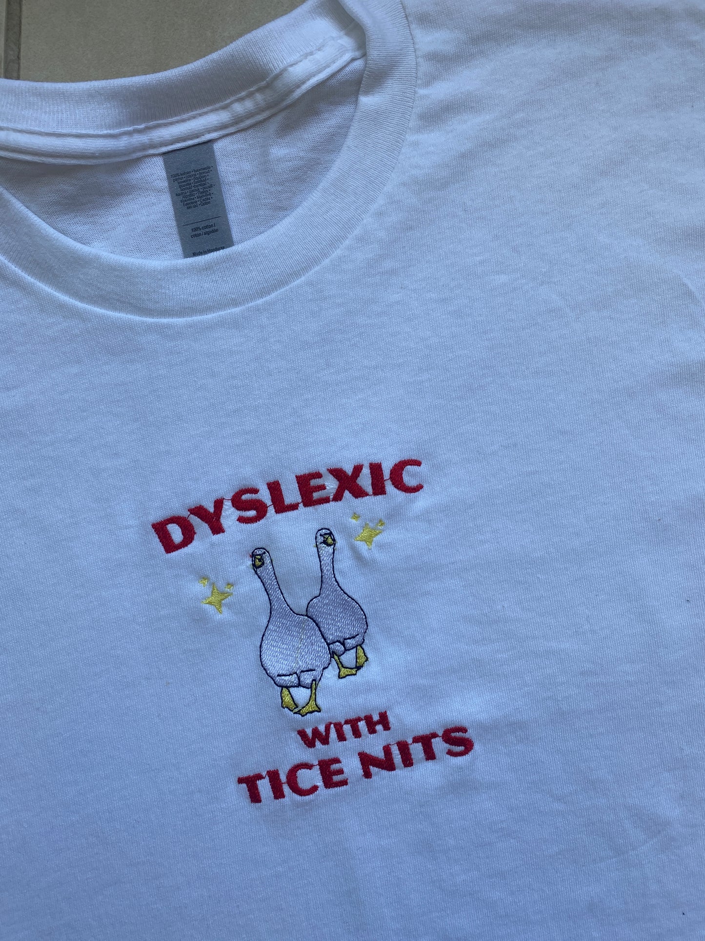 Dyslexic Goose Embroidered Tshirt