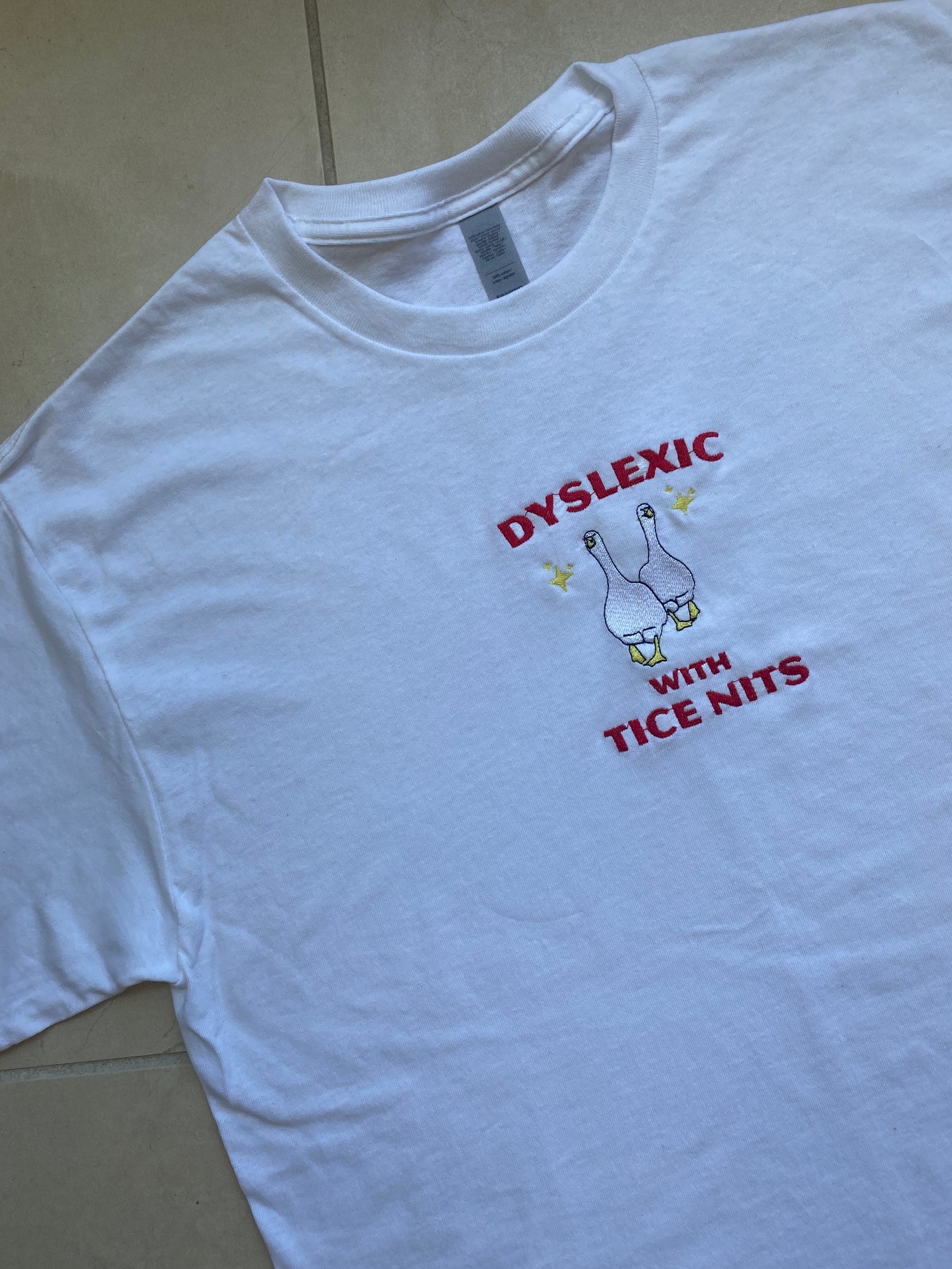 Dyslexic Goose Embroidered Tshirt