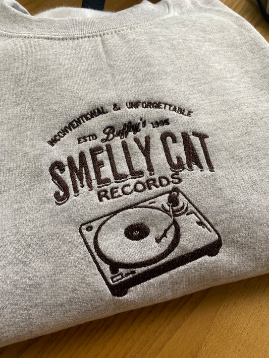 Cat Record Embroidered Sweatshirt