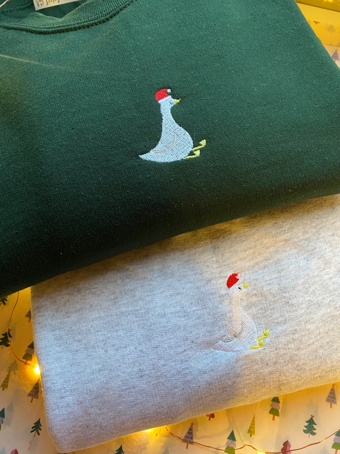 Christmas Goose Embroidered Sweatshirt