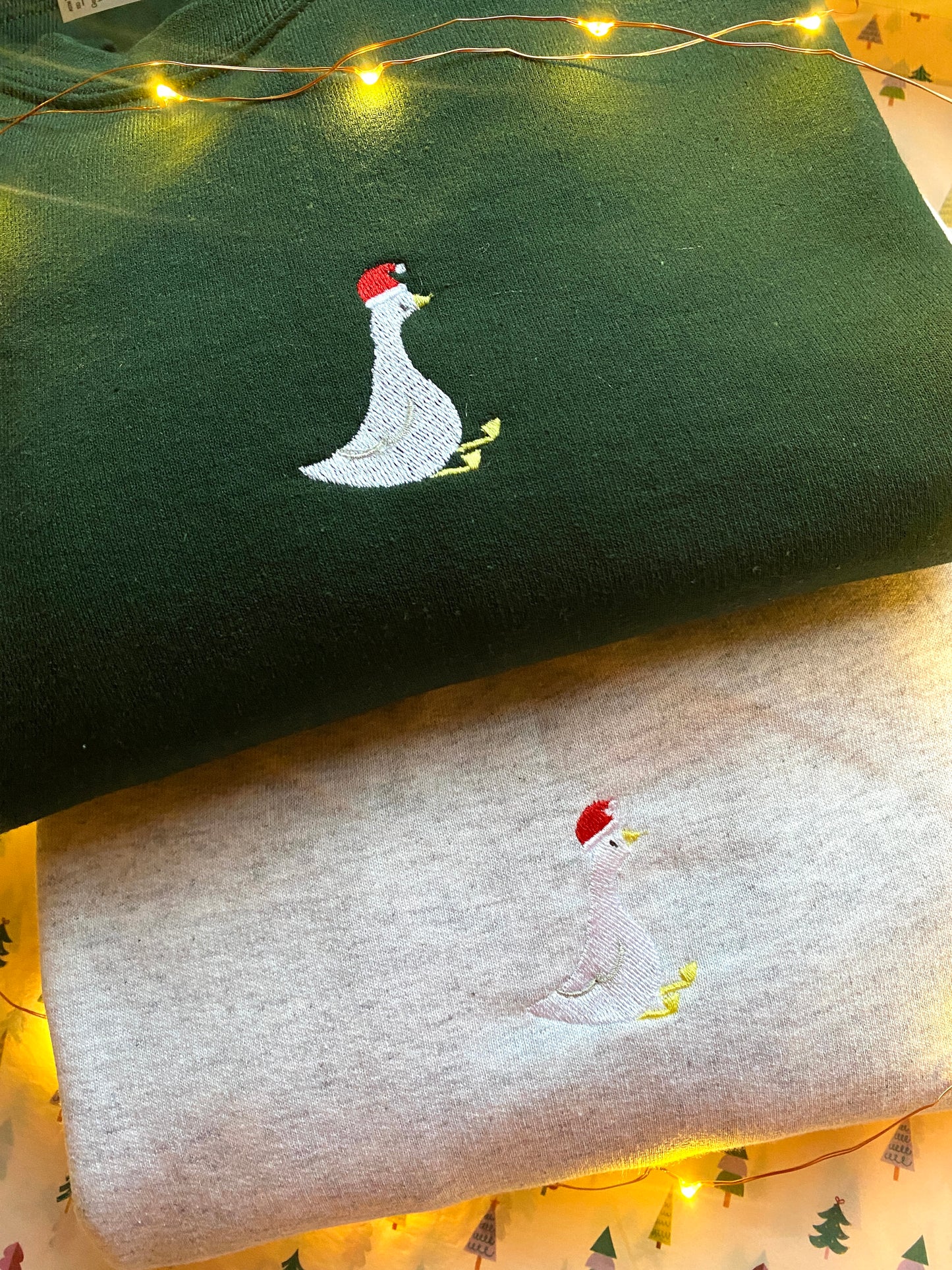 Christmas Goose Embroidered Sweatshirt