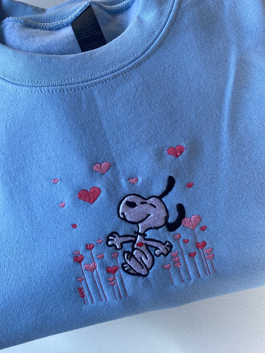 Dog Valentine Embroidered Sweatshirt