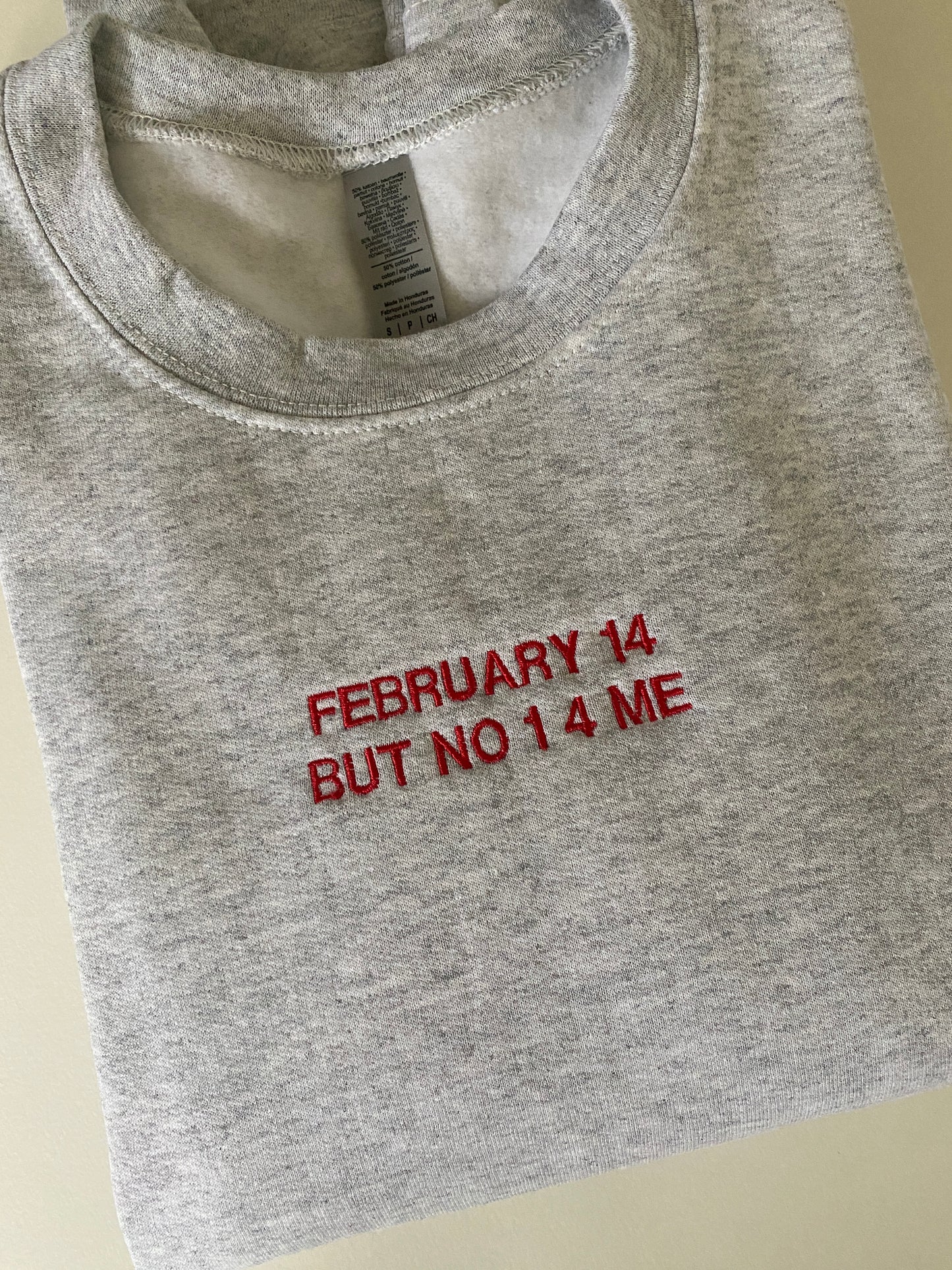 February 14 Embroidered Sweatshirt