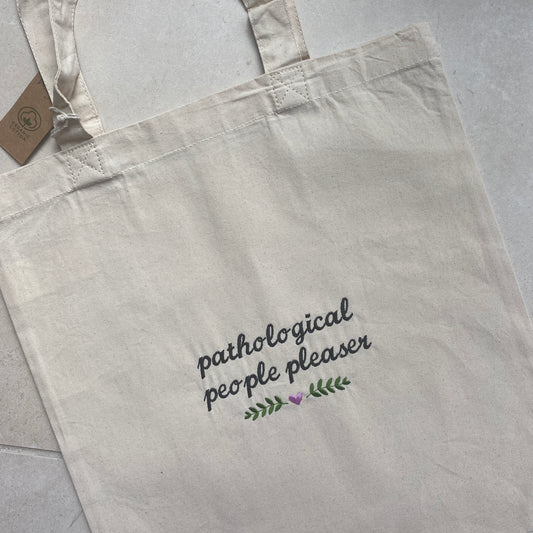 People Pleaser Embroidered Tote Bag