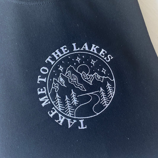 Take me to the lakes Embroidered Sweatshirt