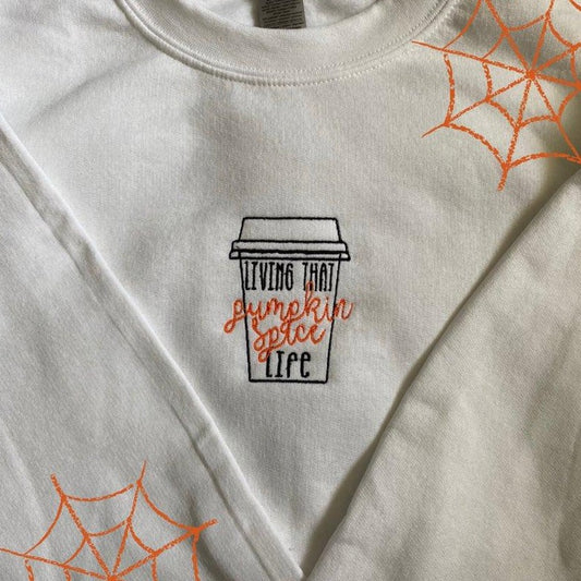 'Pumpkin Spice' Embroidered Sweatshirt