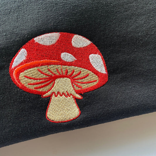 'Mushroom' Embroidered Sweatshirt