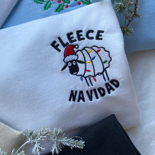 Fleece Navidad Embroidered Sweatshirt