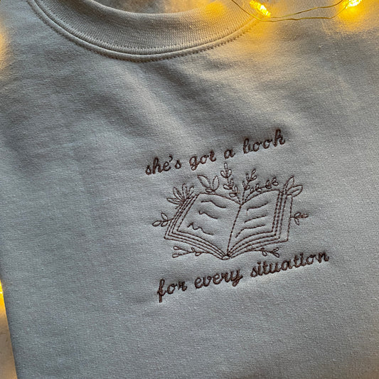 A book for every situation Embroidered Sweatshirt