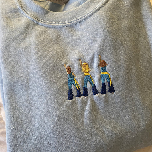 Donna and the Dynamos Embroidered Sweatshirt - Large Light Blue (Please read item description below)