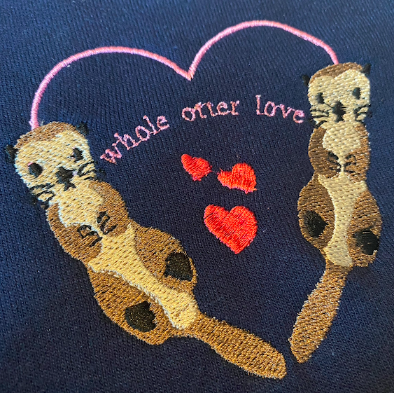 'Whole Otter Love' Embroidered Sweatshirt